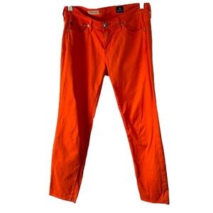 Adriano Goldschmied orange slit crop cigarette jean crop size 27